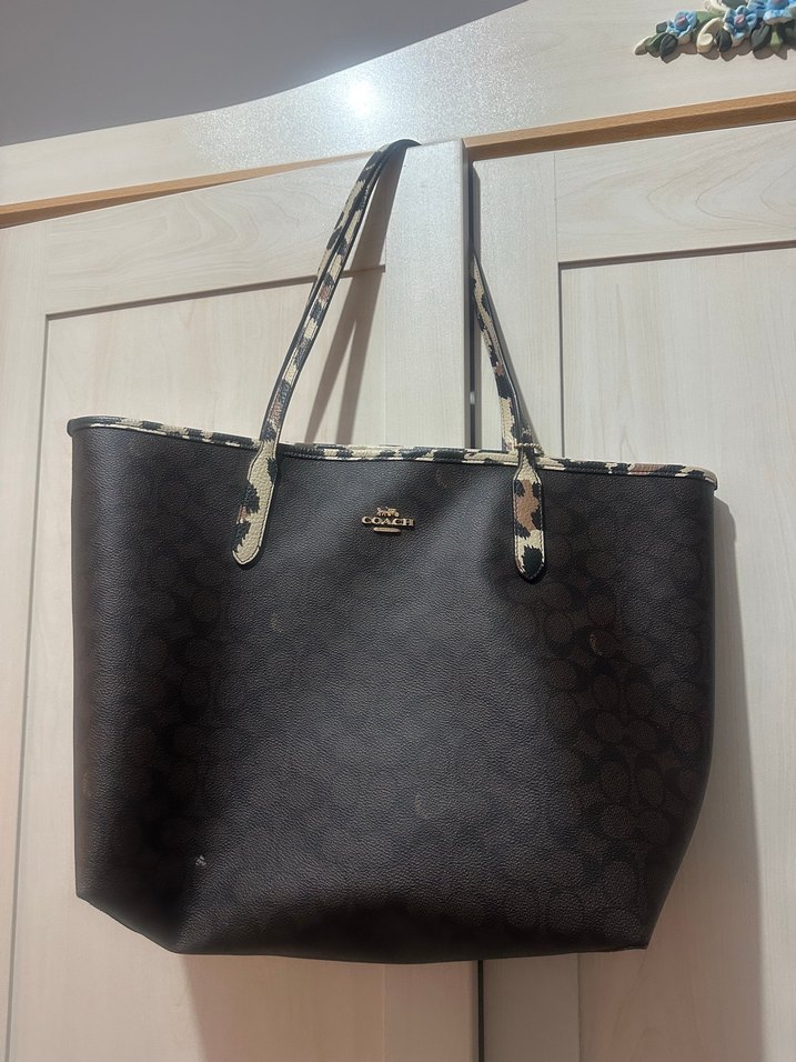 Kahverengi  Desenli Deri Kadın Çanta - Görsel 4