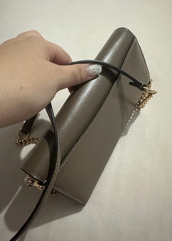 Coach Zincir Detaylı Kahverengi Deri Kadın Çanta - Görsel 6