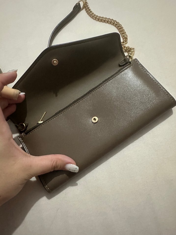 Coach Zincir Detaylı Kahverengi Deri Kadın Çanta - Görsel 2