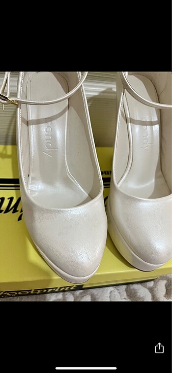 Yüksek dolgu topuk platform ayakkabı sedef cilt - Görsel 5