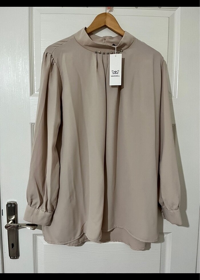 Taş detaylı tunik bej - Görsel 3