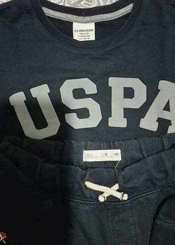 Zara USPA Siyah Baskılı Erkek Sweatshirt ve Eşofman