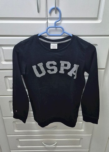 10 Yaş Beden USPA Siyah Baskılı Erkek Sweatshirt ve Eşofman