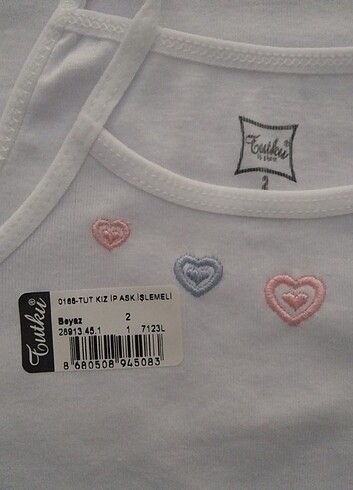 Tutku Kız Çocuk İp askı atlet(3 adet) - Görsel 3