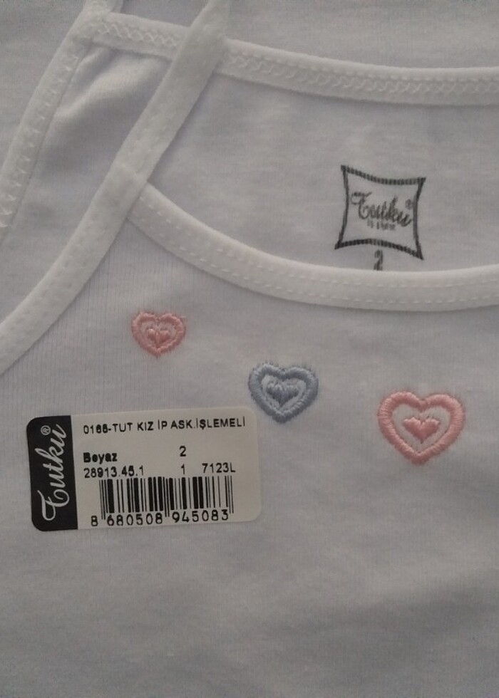 Tutku Kız Çocuk İp askı atlet(3 adet) - Görsel 3