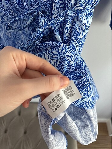 l Beden mavi Renk Zara Beli Lastikli Kemerli Elbise