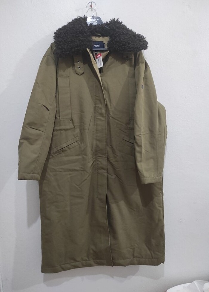 Mavi jeans kadın uzun parka #uzunparka - Görsel 4