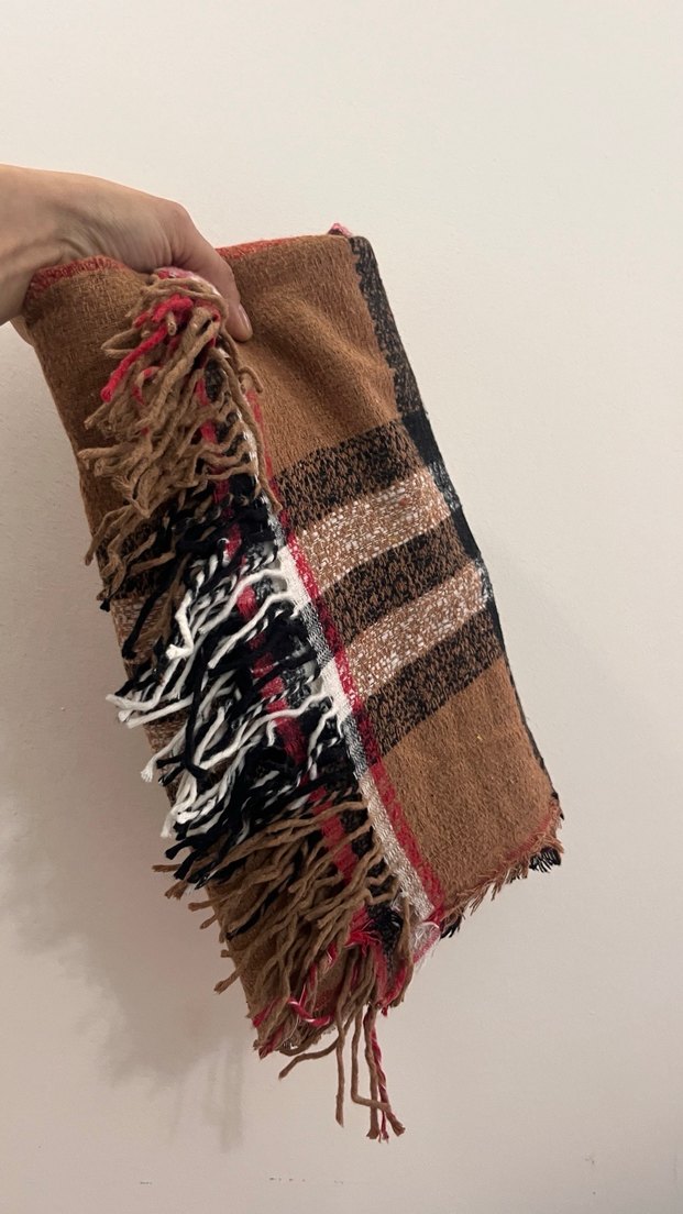 Kahverengi Bohem Kadın Şal - Görsel 3