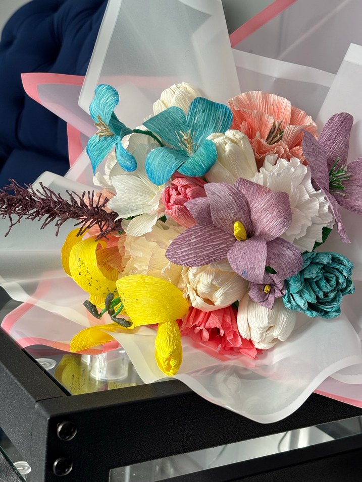 Pastel Renkli Çoklu Çiçekli Vazo - Görsel 3