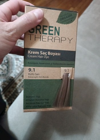 Green Therapy Krem Saç Boyası 9.1 Küllü Sarı - Görsel 3