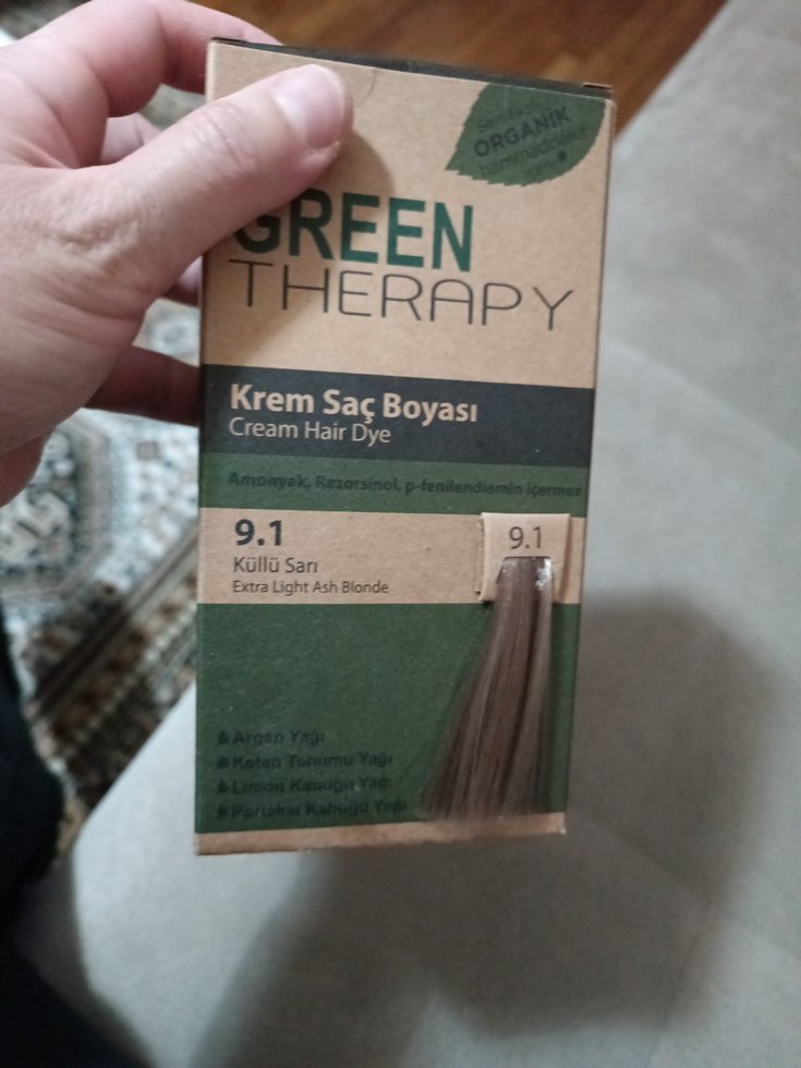 Green Therapy Krem Saç Boyası 9.1 Küllü Sarı - Görsel 3