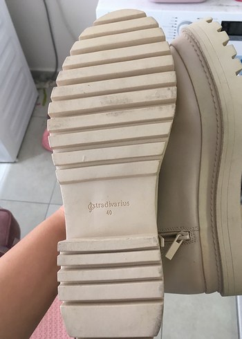 Bej Deri Dizüstü Kadın Çizme - Görsel 4