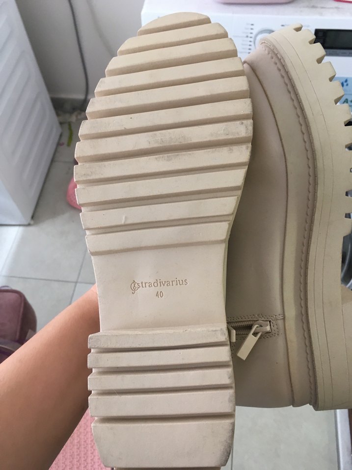 Bej Deri Dizüstü Kadın Çizme - Görsel 4