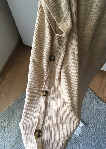 Bej Kısa Kollu Kadın Keten Kazak - Görsel 2