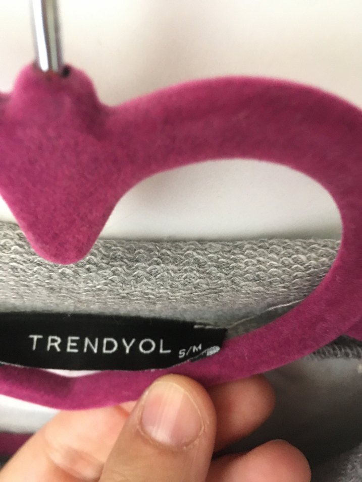 Gri Kadın Uzun Kollu Oversize Sweatshirt - Görsel 2