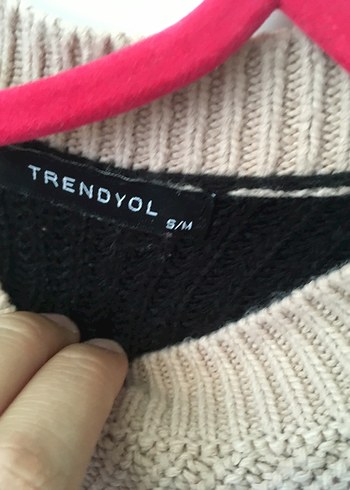 Trendyol & Milla Bej Siyah Örgü Kadın Sweatshirt