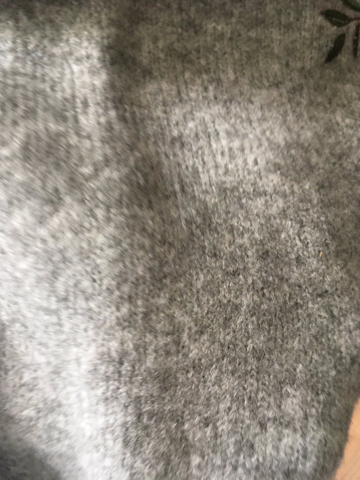 Gri Nakışlı Örgü Kadın Kazak - Görsel 4