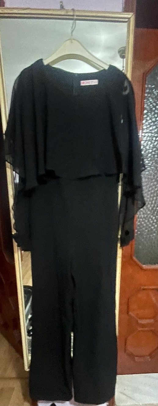 Siyah Uzun Kollu Salaş Tulum - Görsel 5