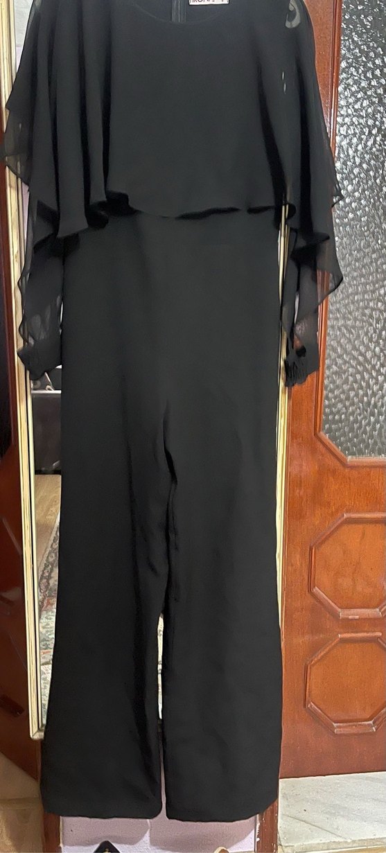 Siyah Uzun Kollu Salaş Tulum - Görsel 2