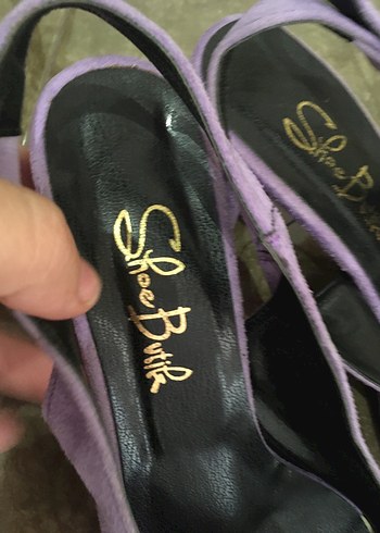 Mor Süet Tokalı Kadın Topuklu Ayakkabı - Görsel 2