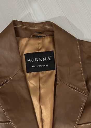 Deri Kemerli Kahverengi Kadın Ceket - Görsel 2