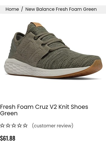 Fresh Foam Cruz v2 Knit Shoes Green , 45.5 no - Görsel 15