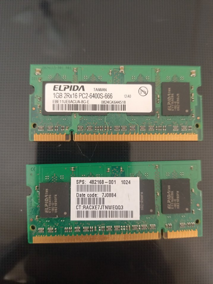 2 adet Elpida 1GB DDR2 PC2-6400S RAM Modülleri - Görsel 2