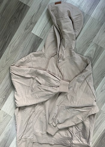 Bej Kapüşonlu Kadın Sweatshirt - Görsel 2