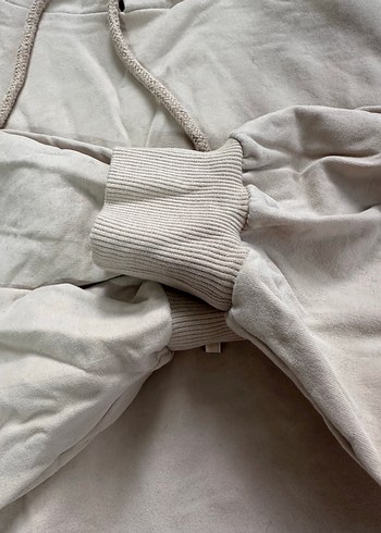 Bej Kapüşonlu Kadın Sweatshirt - Görsel 5