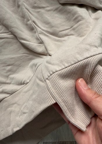 Bej Kapüşonlu Kadın Sweatshirt - Görsel 3