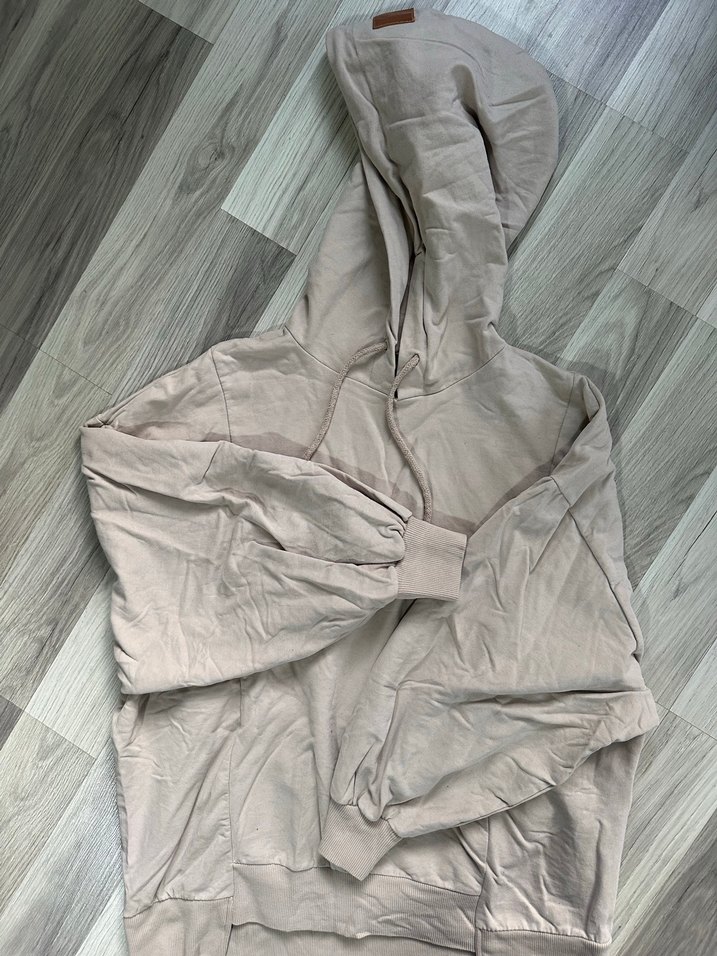 Bej Kapüşonlu Kadın Sweatshirt - Görsel 2