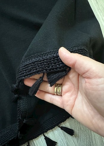 Püsküllü Siyah Mini Etek - Görsel 3