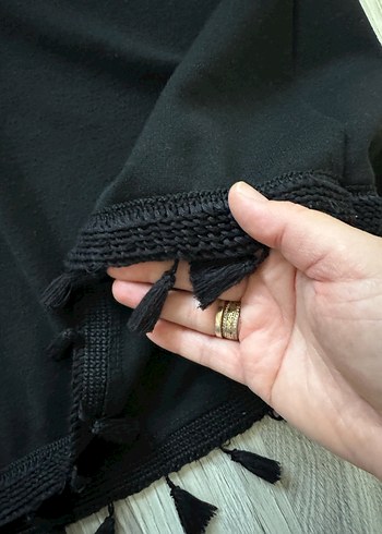 Püsküllü Siyah Mini Etek - Görsel 4