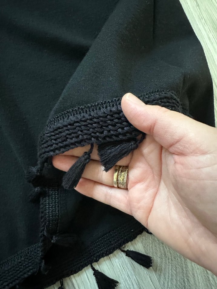 Püsküllü Siyah Mini Etek - Görsel 3