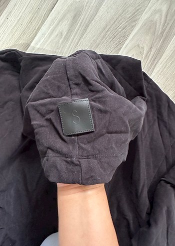 Kadın siyah Kapüşonlu Rahat Kesim Sweatshirt - Görsel 5