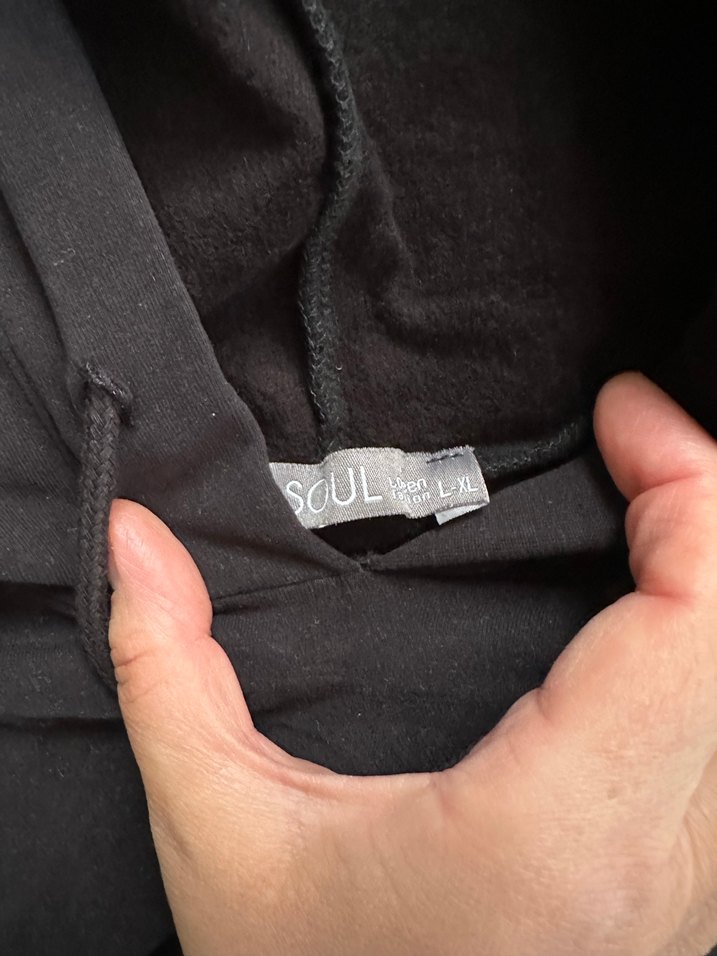 Kadın siyah Kapüşonlu Rahat Kesim Sweatshirt - Görsel 4