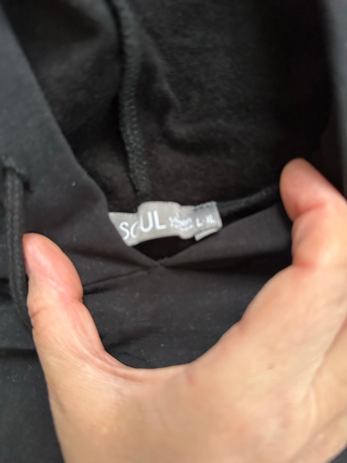 Kadın siyah Kapüşonlu Rahat Kesim Sweatshirt - Görsel 3