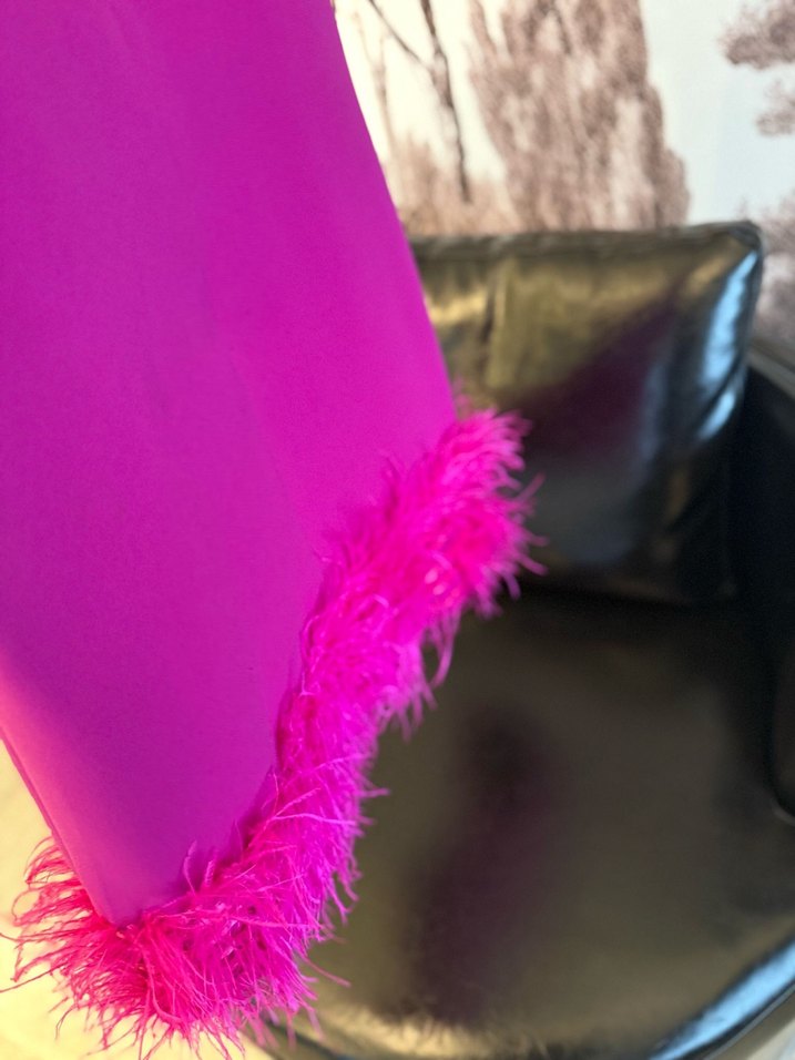 Pembe Kısa Tüylü Mini Elbise - Görsel 3