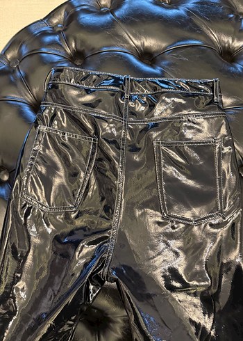 m Beden siyah Renk Kadın Parlak Siyah Deri Skinny Pantolon