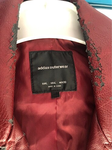 m Beden bordo Renk Addax bordo deri ceket