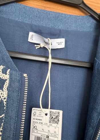 Mango pamuklu işlemeli ceket - Görsel 10