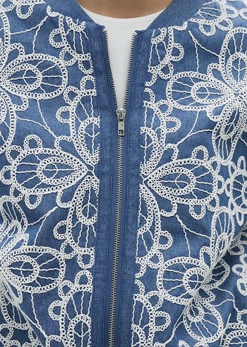 Mango pamuklu işlemeli ceket - Görsel 4