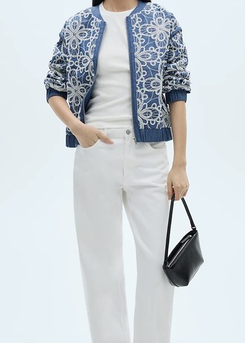 Mango pamuklu işlemeli ceket - Görsel 2