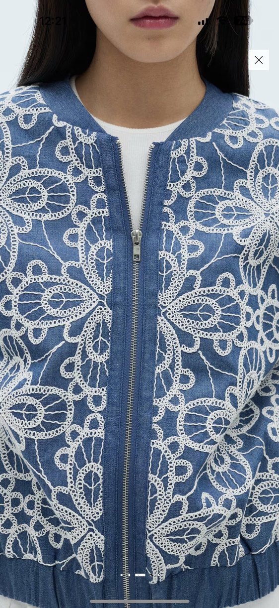 Mango pamuklu işlemeli ceket - Görsel 4