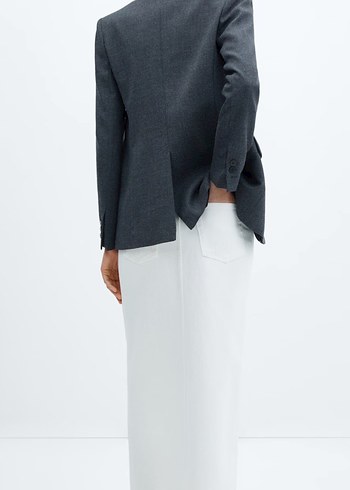 Mango yırtmaçlı denim etek - Görsel 3