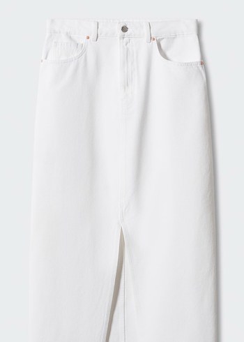 Mango yırtmaçlı denim etek - Görsel 5