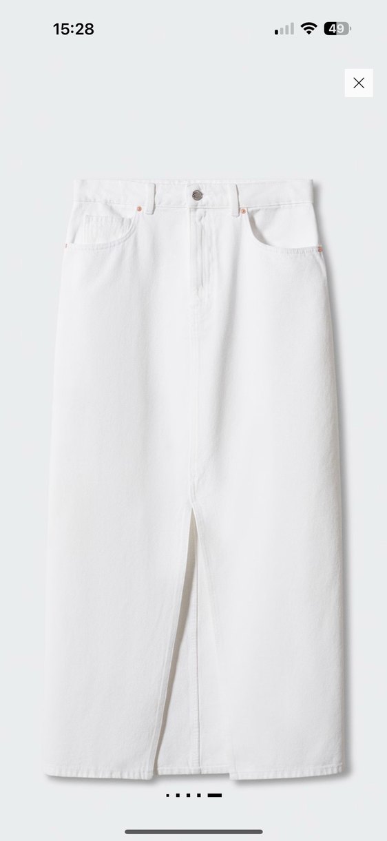 Mango yırtmaçlı denim etek - Görsel 5