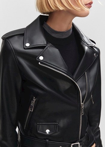 Mango deri ceket - Görsel 4