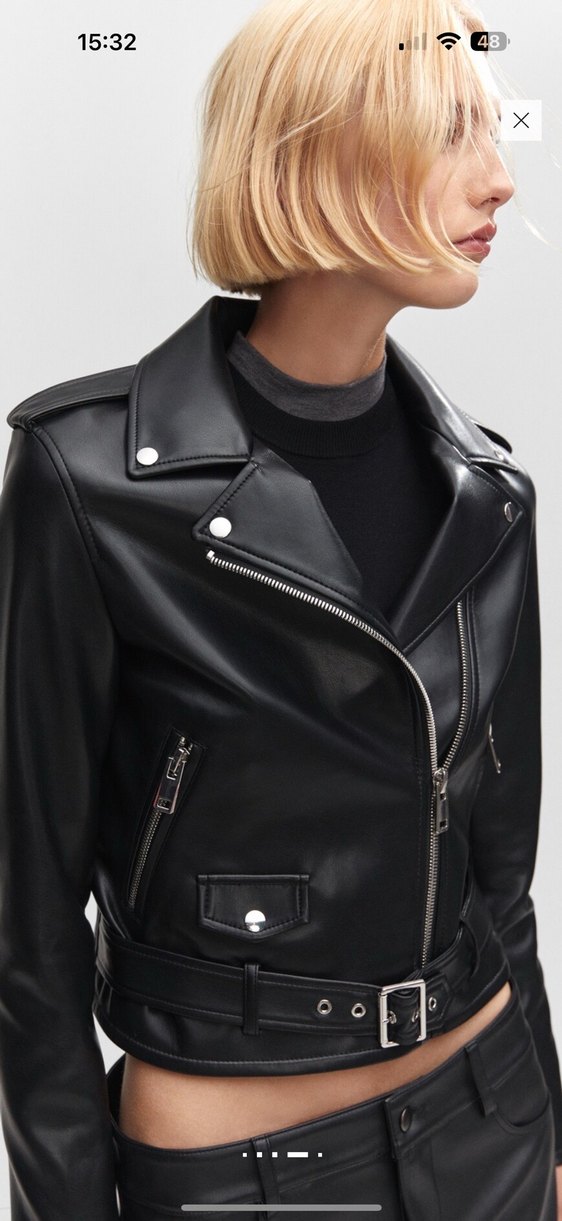 Mango deri ceket - Görsel 4