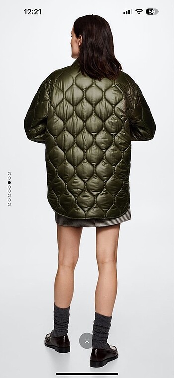 l Beden Mango oversize kapitone ceket